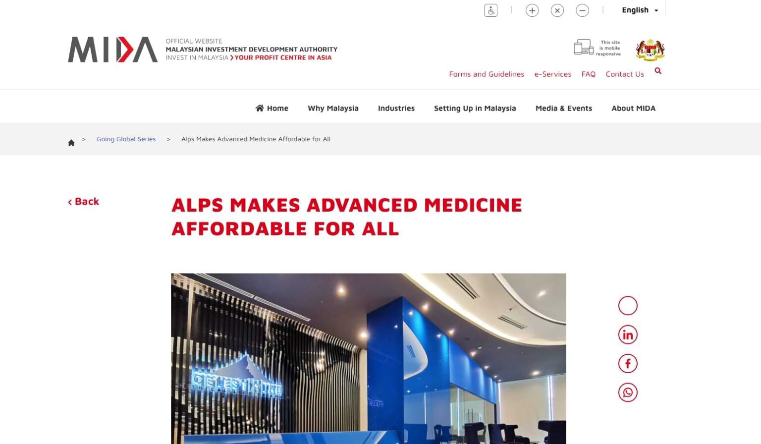 MIDA Report: ALPS Makes Advanced Medicine Affordable for All